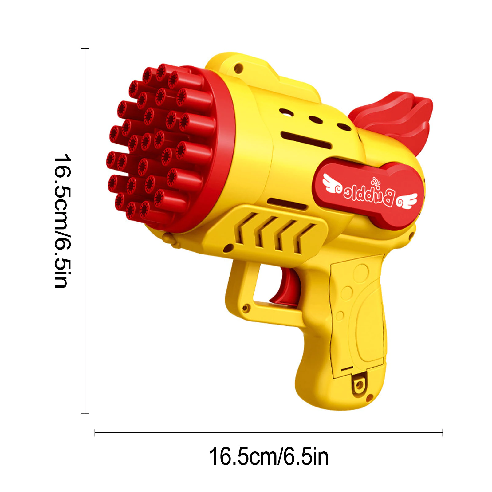 Angel Rocket Boom Bubble Gun Toy Size