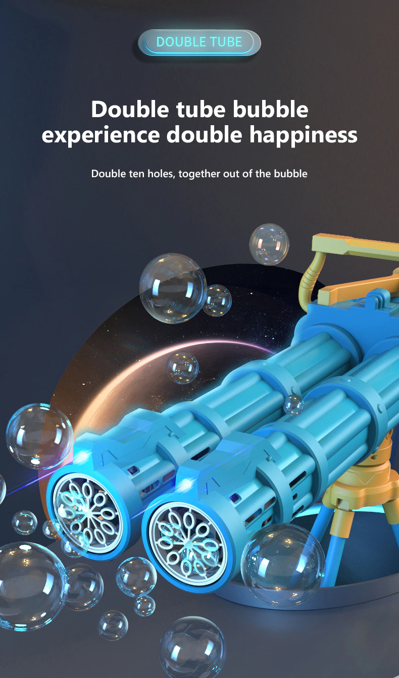 CONUSEA Double Barrel Machine Bubble Gun - Blue