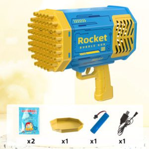 Conusea 69 Hole Rocket Boom Bubble Gun Yellow