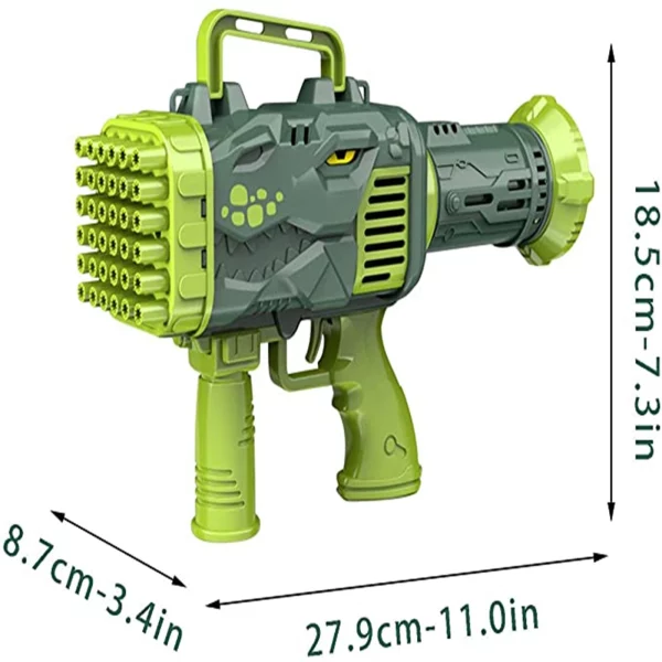 Dinosaur Bazooka Bubble Gun Size