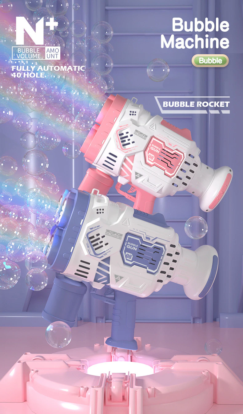 TouchCare WJ4326 N-Hole Rocket Electric Bubble Gun
