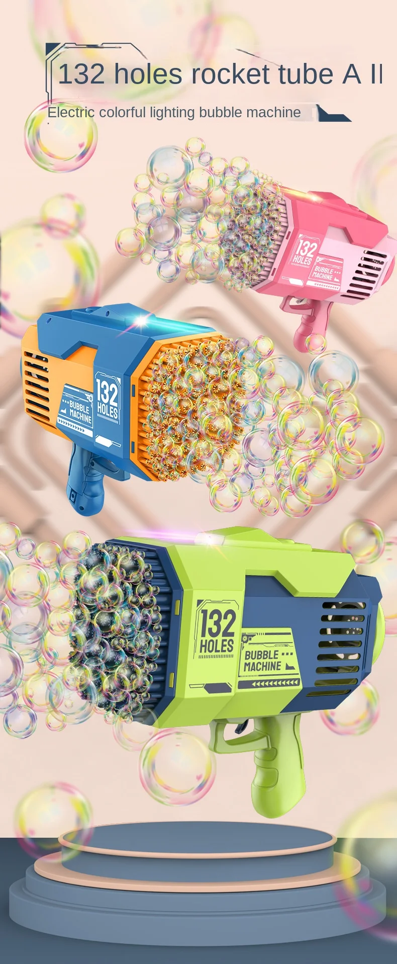 Bubbeast BBG132 Rocket Boom Bubble Gun