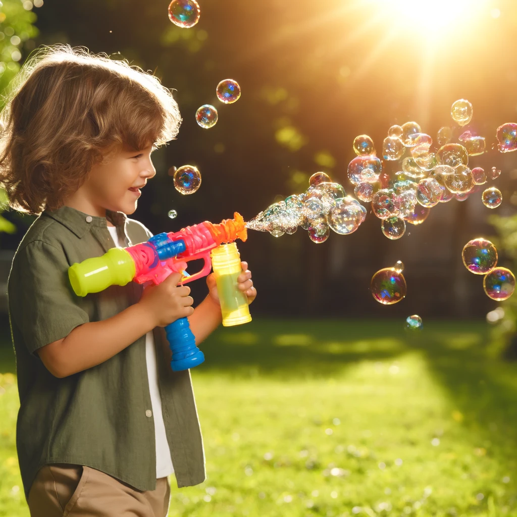 What liquid is used in bubble gun?